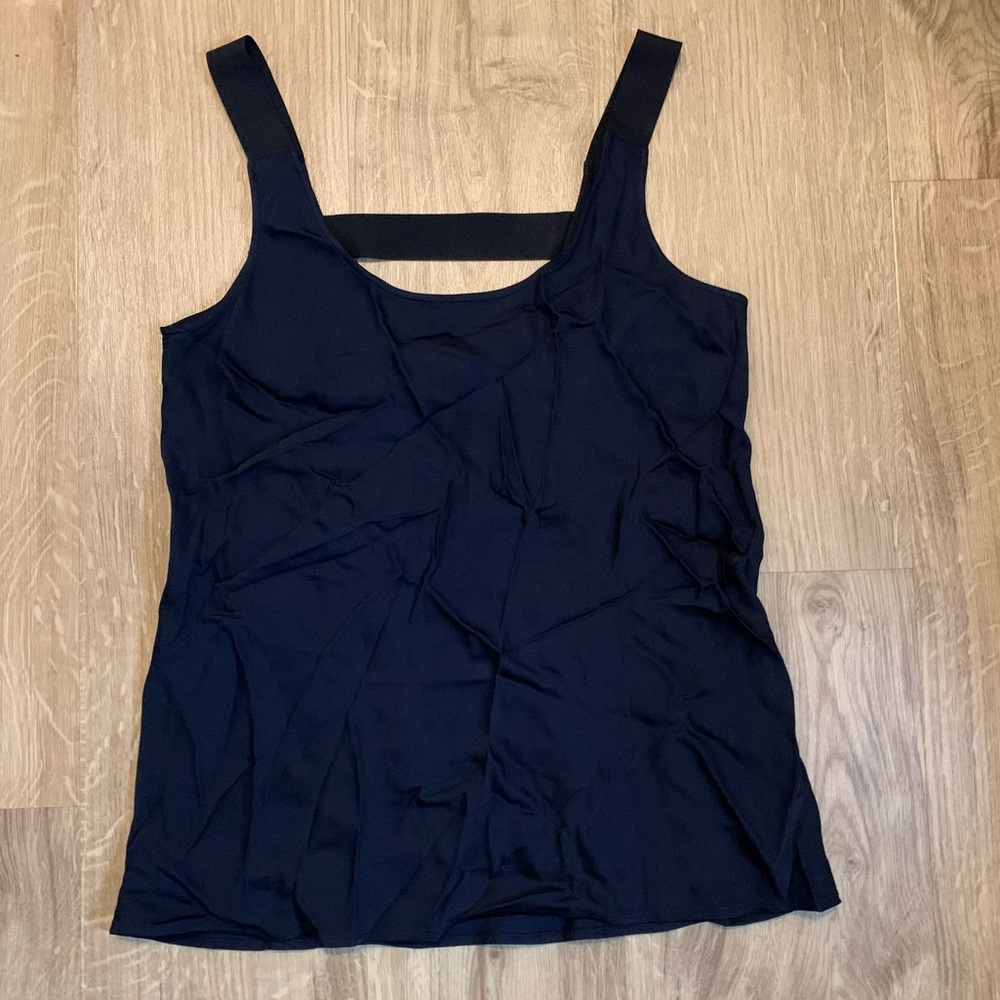 Theory black silk tank (P)